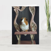 Charming Guinea Pig Harp Greeting Card – Storybook カード (正面)