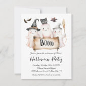 Charming Halloween Party Invitation with Witch 招待状 (正面)