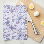Charming Hand Drawn Flowers Kitchen Towel キッチンタオル (四つ折り)