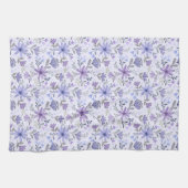 Charming Hand Drawn Flowers Kitchen Towel キッチンタオル (横)