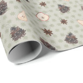 Charming Handmade Ornaments Light Blue Wallpaper ラッピングペーパー (ロールコーナー)