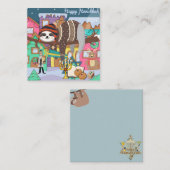 Charming Hanukkah Sloth Greeting Card ノートカード (正面/裏面)
