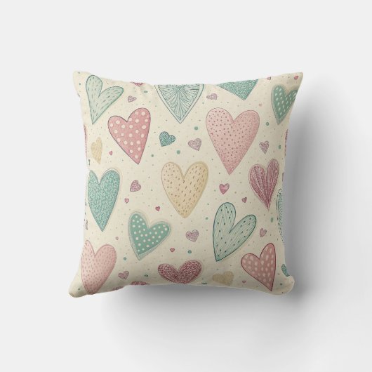 Charming Heart Doodle GiGi クッション (裏面)