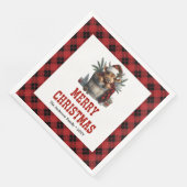 Charming highland cow holiday red black tartan (コーナー)