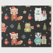 Charming Holiday Gathering Festive Gift Wrap ラッピングペーパー (フラット)