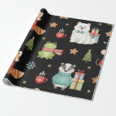 Charming Holiday Gathering Festive Gift Wrap ラッピングペーパー (アンロールド)