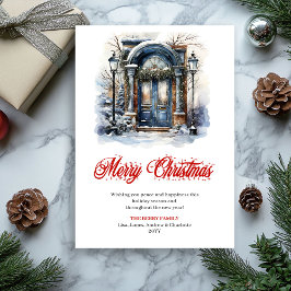 Charming holiday scene Christmas greeting card シーズンカード