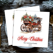 Charming holiday scene napkins cozy watercolor 