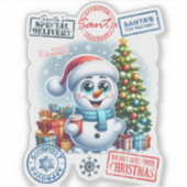 Charming Holiday Snowman Sticker シール (正面)
