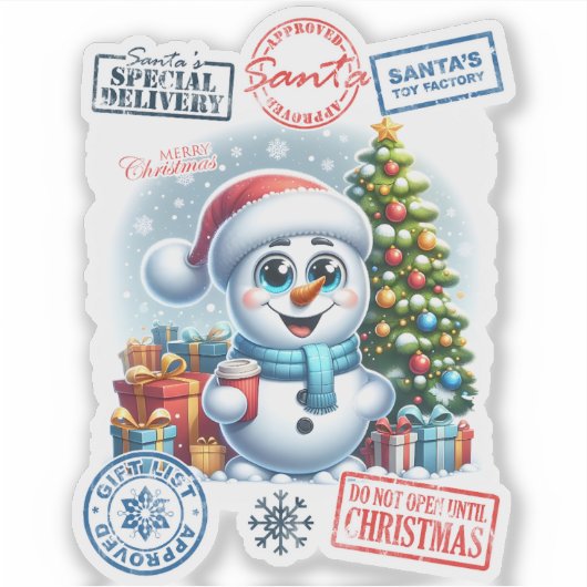 Charming Holiday Snowman Sticker シール (正面)