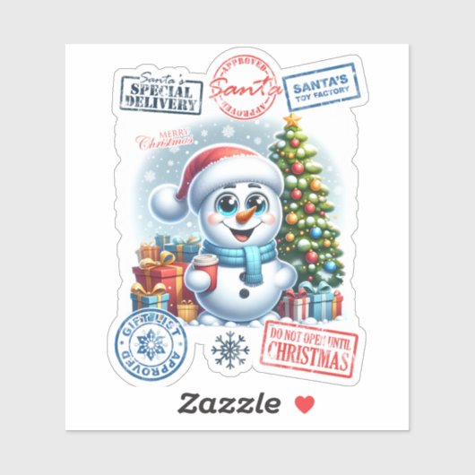 Charming Holiday Snowman Sticker シール (シート)