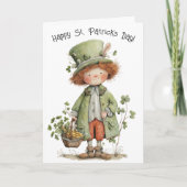 Charming Leprechaun Happy St Patrick's Day カード (正面)