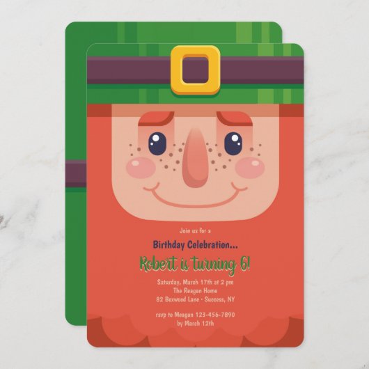 Charming Leprechaun Invitation 招待状 (正面/裏面)