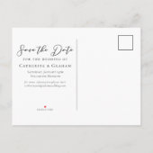 Charming Lilac Purple Couple Photo Save the Date 案内ポストカード (裏面)