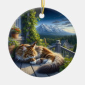 Charming Maine Coon Keepsake セラミックオーナメント (正面)