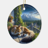 Charming Maine Coon Keepsake セラミックオーナメント (左)