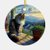 Charming Maine Coon Keepsake セラミックオーナメント (正面)