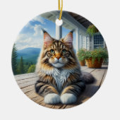 Charming Maine Coon Keepsake セラミックオーナメント (正面)