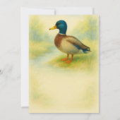 Charming Mallard Watercolor Illustration Birthday 招待状 (裏面)