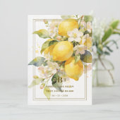 Charming Mediterranean Botanical Floral Lemons 招待状 (スタンド正面)