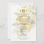 Charming Mediterranean Botanical Floral Lemons 招待状 (裏面)