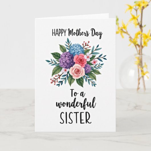 Charming Mothers Day Script Card カード (黄色い花)