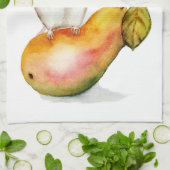 Charming Mouse on a Pear キッチンタオル (折り畳み)