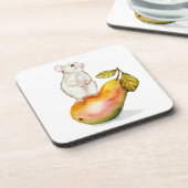 Charming Mouse on a Pear コースター (左側)