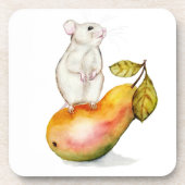 Charming Mouse on a Pear コースター (正面)