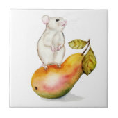 Charming Mouse on a Pear タイル (正面)