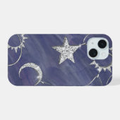 Charming Mystique | 銀の月・星・太陽の護符 iPhone 15ケース (裏面横)