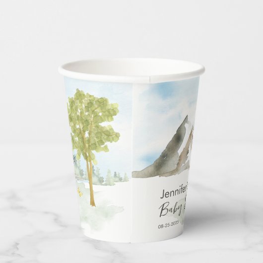 Charming Neutral Forest Bear Baby 紙コップ (右)