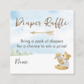 Charming Neutral Woodland Bear Diaper Raffle エンクロージャーカード (正面)