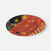 Charming Ochre Vintage Flying Witch HalloweenParty ペーパープレート (アングル)