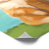 Charming Orange Kitten Nursery Decor ポスター (角)