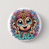 "Charming Peace Monkey" Button 缶バッジ (正面)