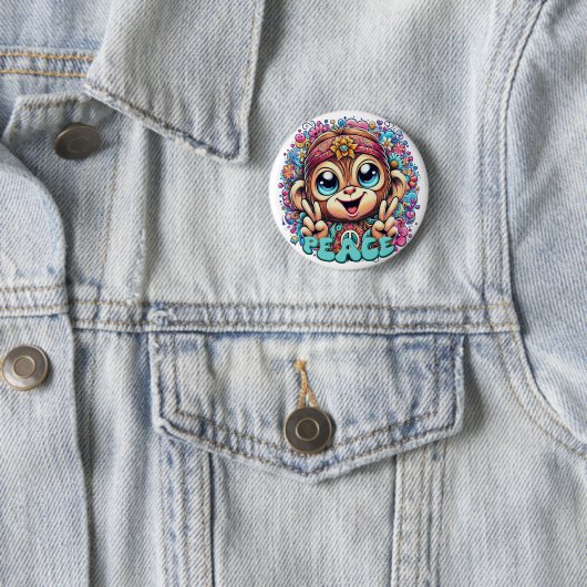 "Charming Peace Monkey" Button 缶バッジ (インサイチュ)