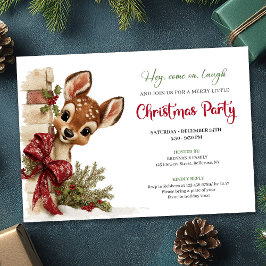 Charming peeking reindeer editable invite download 招待状