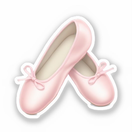 Charming Pink Ballet Flats Emoji  シール (正面)