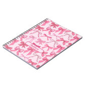 Charming Pink Bow Pattern ノートブック (左側)