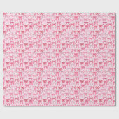 charming pink bow pattern ラッピングペーパー (フラット)