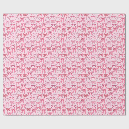 charming pink bow pattern ラッピングペーパー (フラット)
