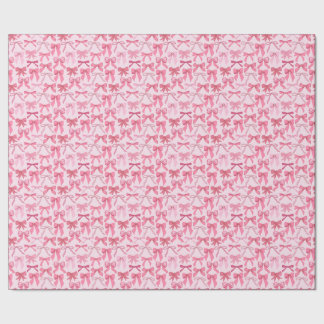 charming pink bow pattern ラッピングペーパー