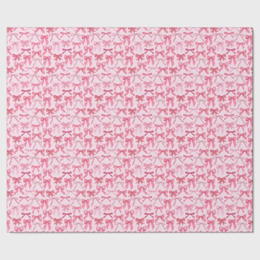 charming pink bow pattern ラッピングペーパー (シーム)