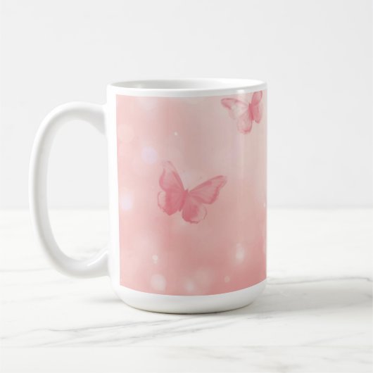 charming pink butterlies コーヒーマグカップ (左)