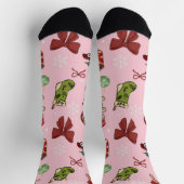 Charming Pink Christmas Socks ソックス (上部)