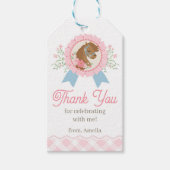 Charming Pink Derby Horse Birthday ギフトタグ (正面)