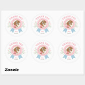 Charming Pink Derby Horse Birthday ラウンドシール (シート)