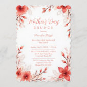 Charming Pink Floral Mothers Day Brunch 招待状 (正面)