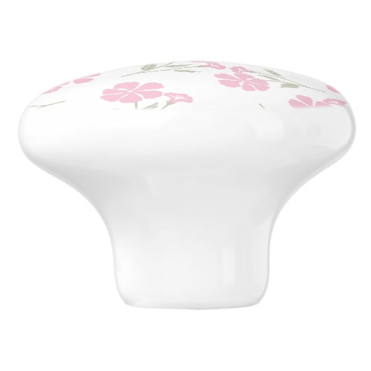 Charming Pink Floral Pattern Ceramic Knob for Deco セラミックノブ (側面)